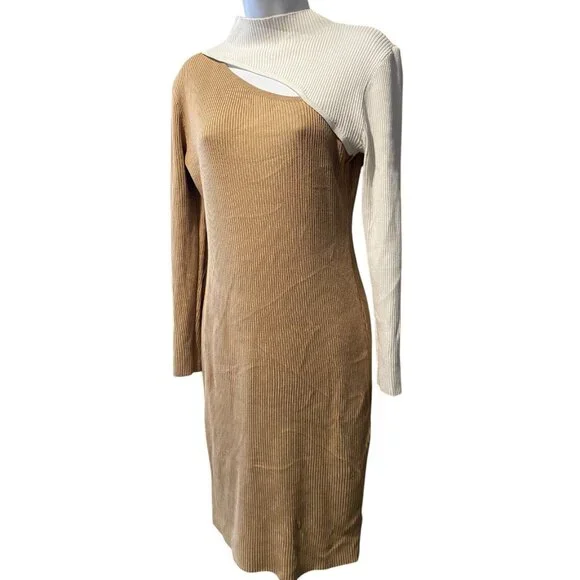 cream and brown dresses David Koma FAUX-FUR TRIM STRAPLESS MINI DRESS BLACK/DARK BROWN / 10
